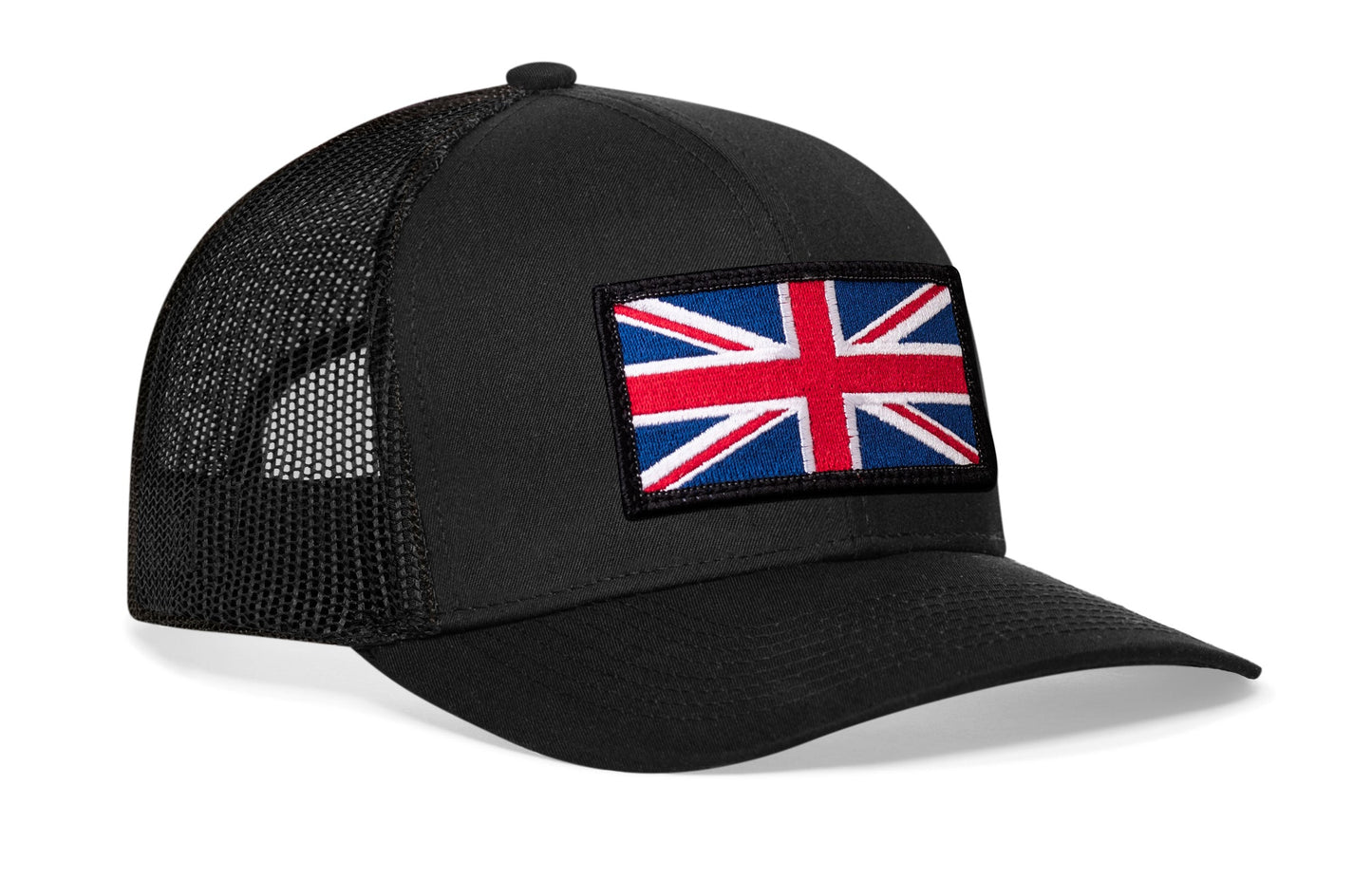 United Kingdom Flag Trucker Hat  |  Black UK Union Jack Snapback