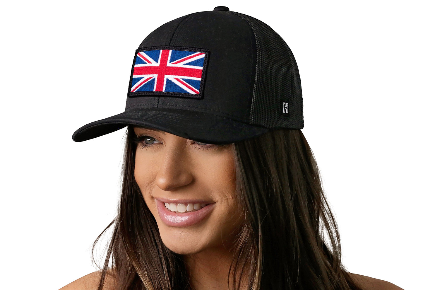 United Kingdom Flag Trucker Hat  |  Black UK Union Jack Snapback