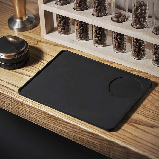 Espresso Coffee Tamping Mat Anit-Slip Black 8 x 6 Inches
