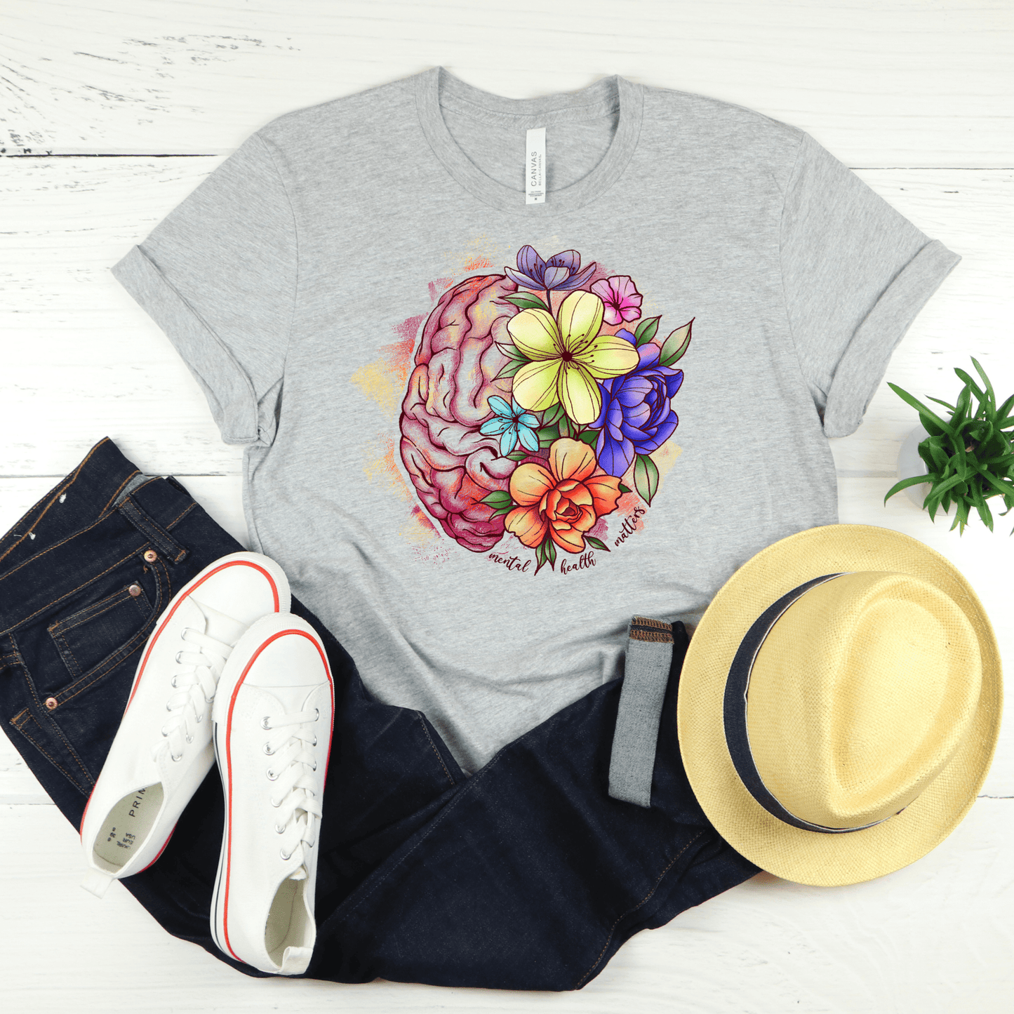 Mental Health Matters Floral T-Shirt