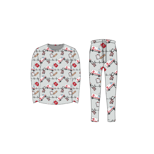 Bamboo Adult Two Piece Pajama Set, EMS HERO