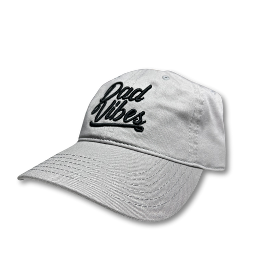Dadvibes Script Puff (Grey Dad Hat)