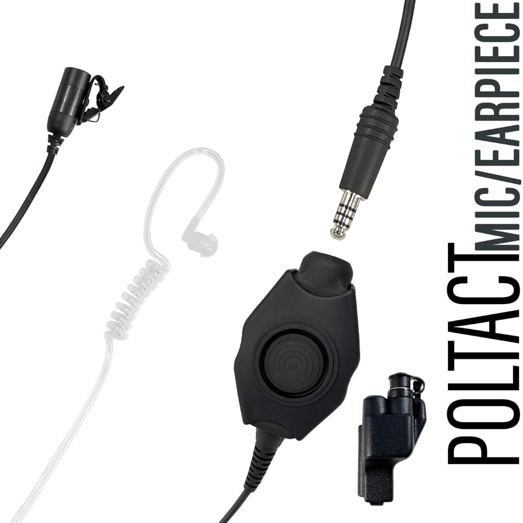 Tactical Mic / Earpiece / Tactical PTT Adapter Kit With Quick Disconnect (Hirose) Connector - Motorola XTS Series, HT/JT1000, MT/MTS2000, MTX838/900/8000/9000, PR1500 & More