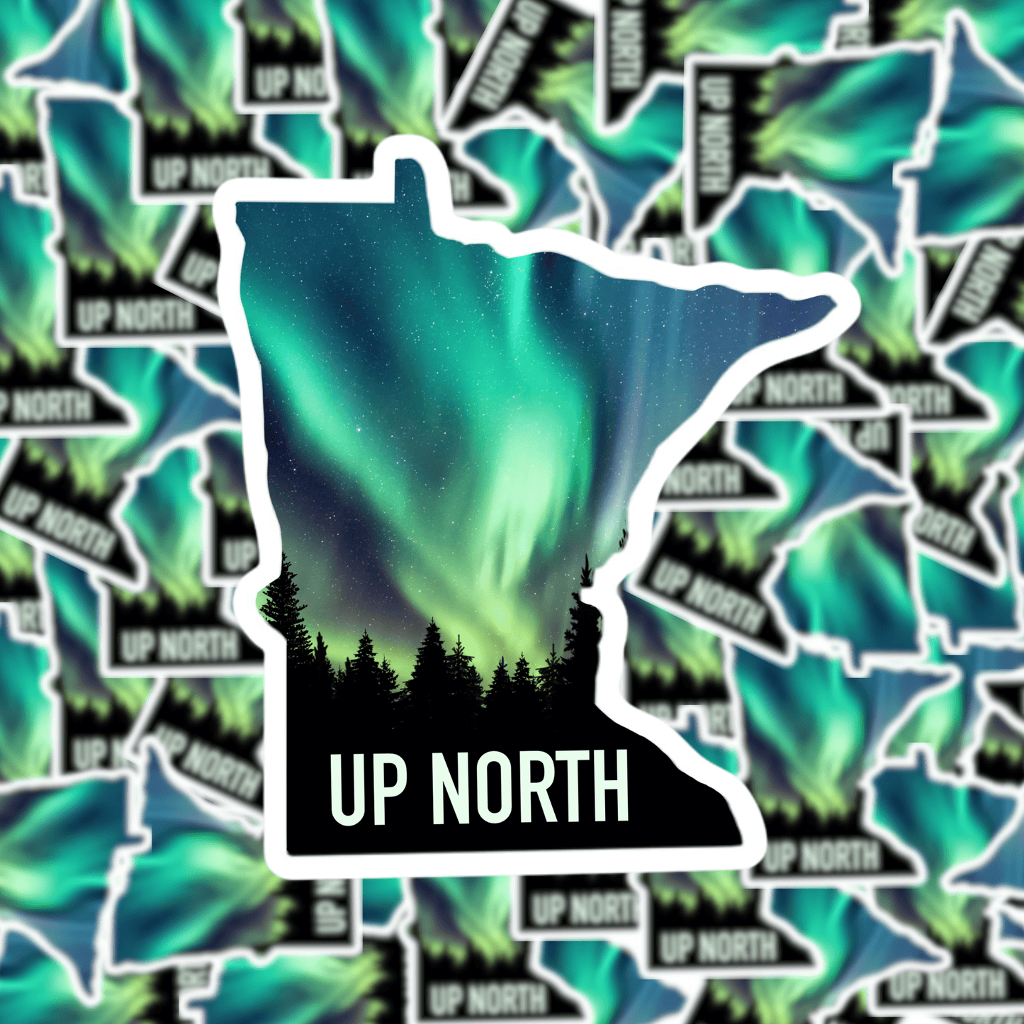 Up North Minnesota Shaped Sticker