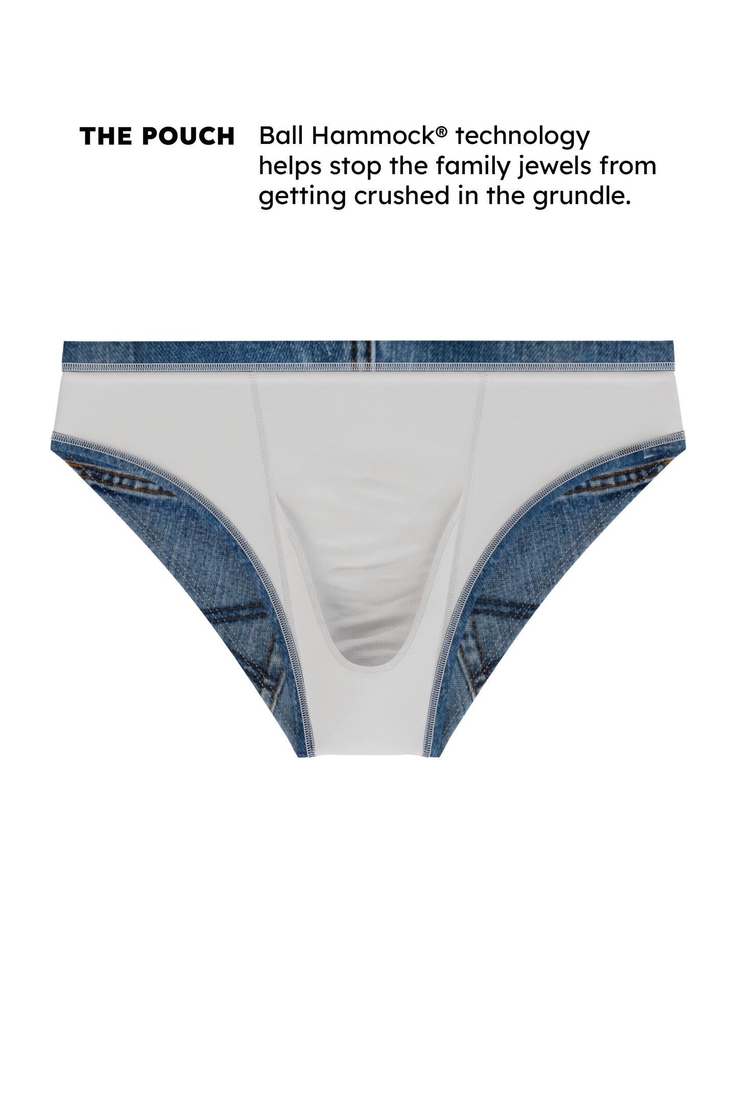 The Ranch Hand | Western Denim Ball Hammock® Pouch Swim Briefs
