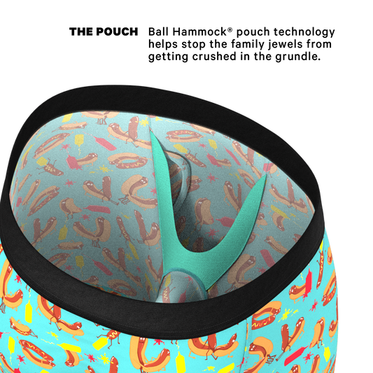 The Use a Condiment | Hot Dogs Long Leg Ball Hammock® Pouch Underwear With Fly