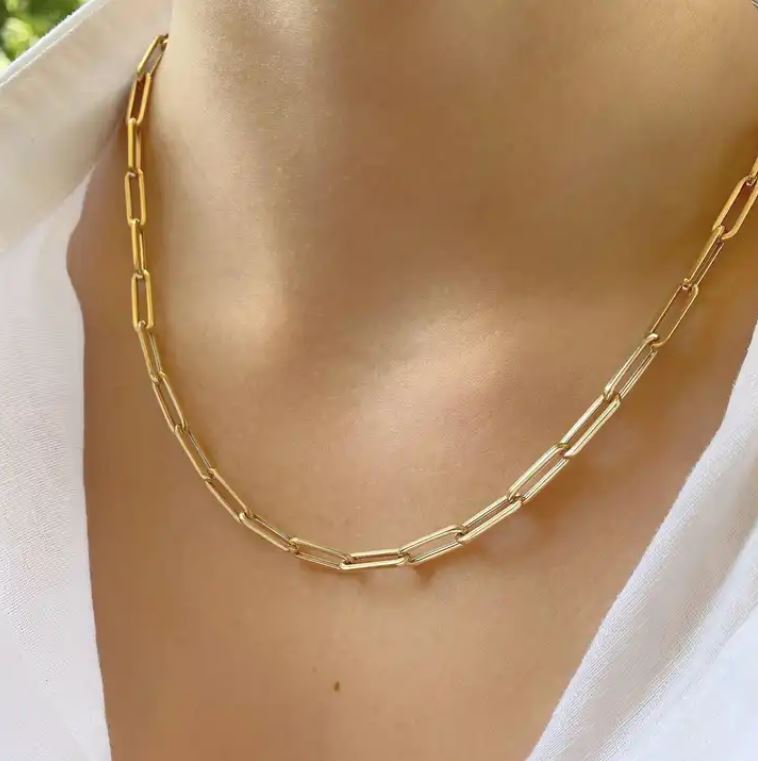 VELORE GOLD - Paperclip Necklace 18, 20, 22, 24 & 26 inches