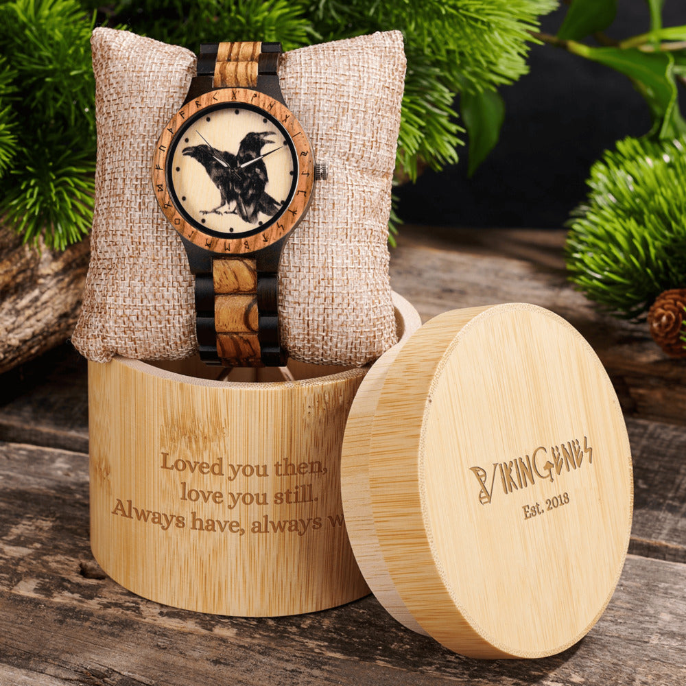 Personalized Raven's Handmade Wooden Watch
