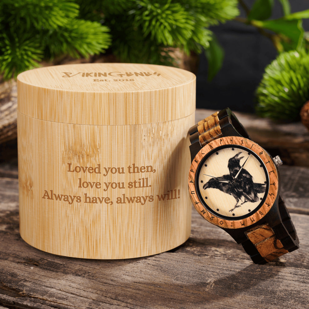 Personalized Raven's Handmade Wooden Watch