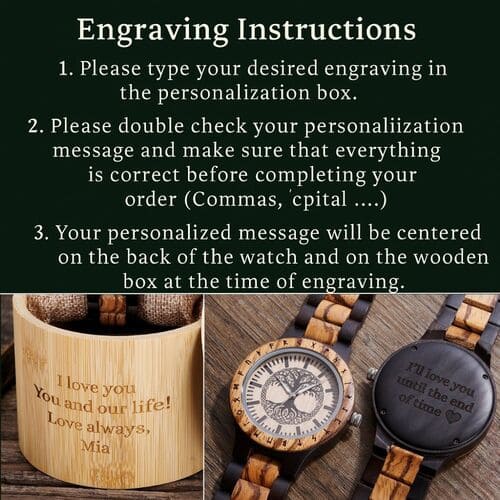 Personalized Tree Of Life Handmade Wooden Watch