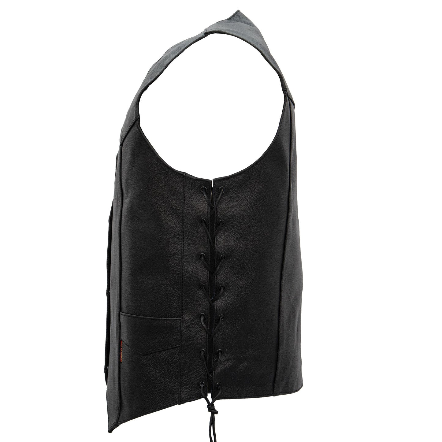 Hot Leathers VSM1022 Men's Motorcycle Black 'Conceal and Carry' Leather Biker Vest