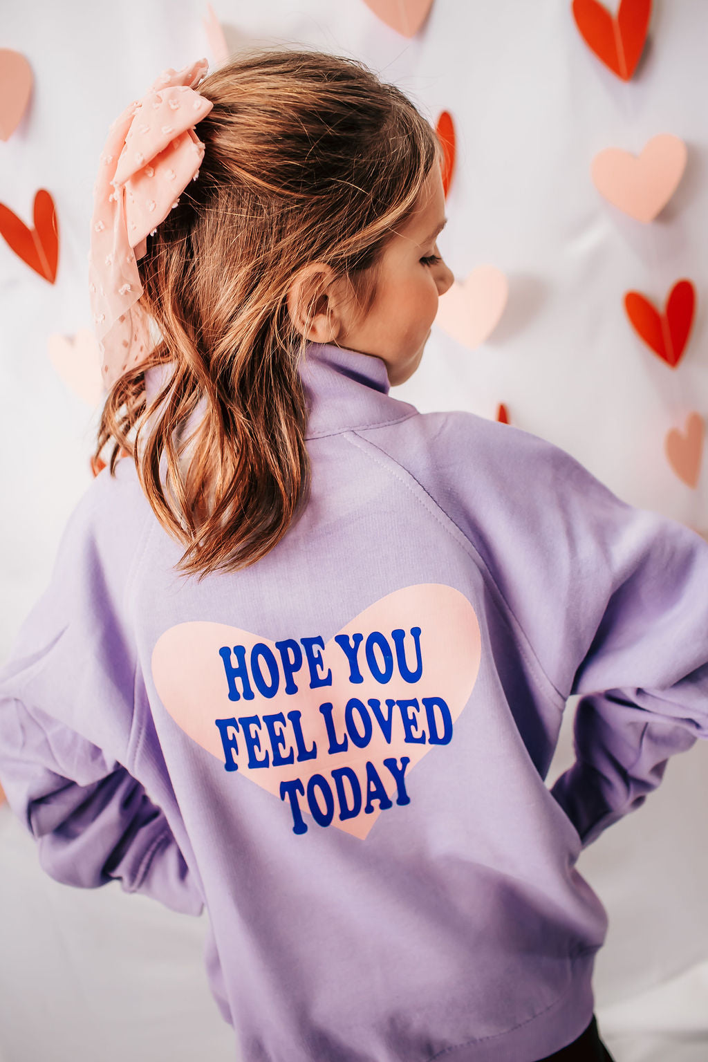 Hope You Feel Loved Today Youth Boxy Half Zip Fleece