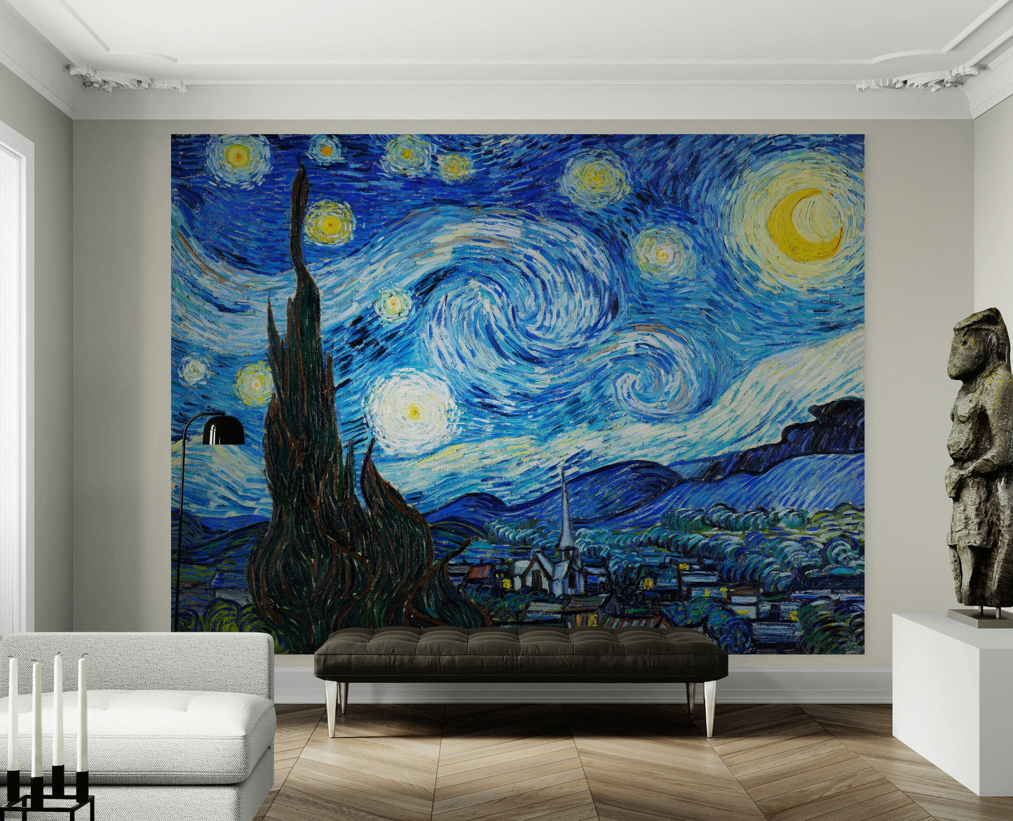 Vincent Van Gogh's The Starry Night Painting Wallpaper Mural.  #6742