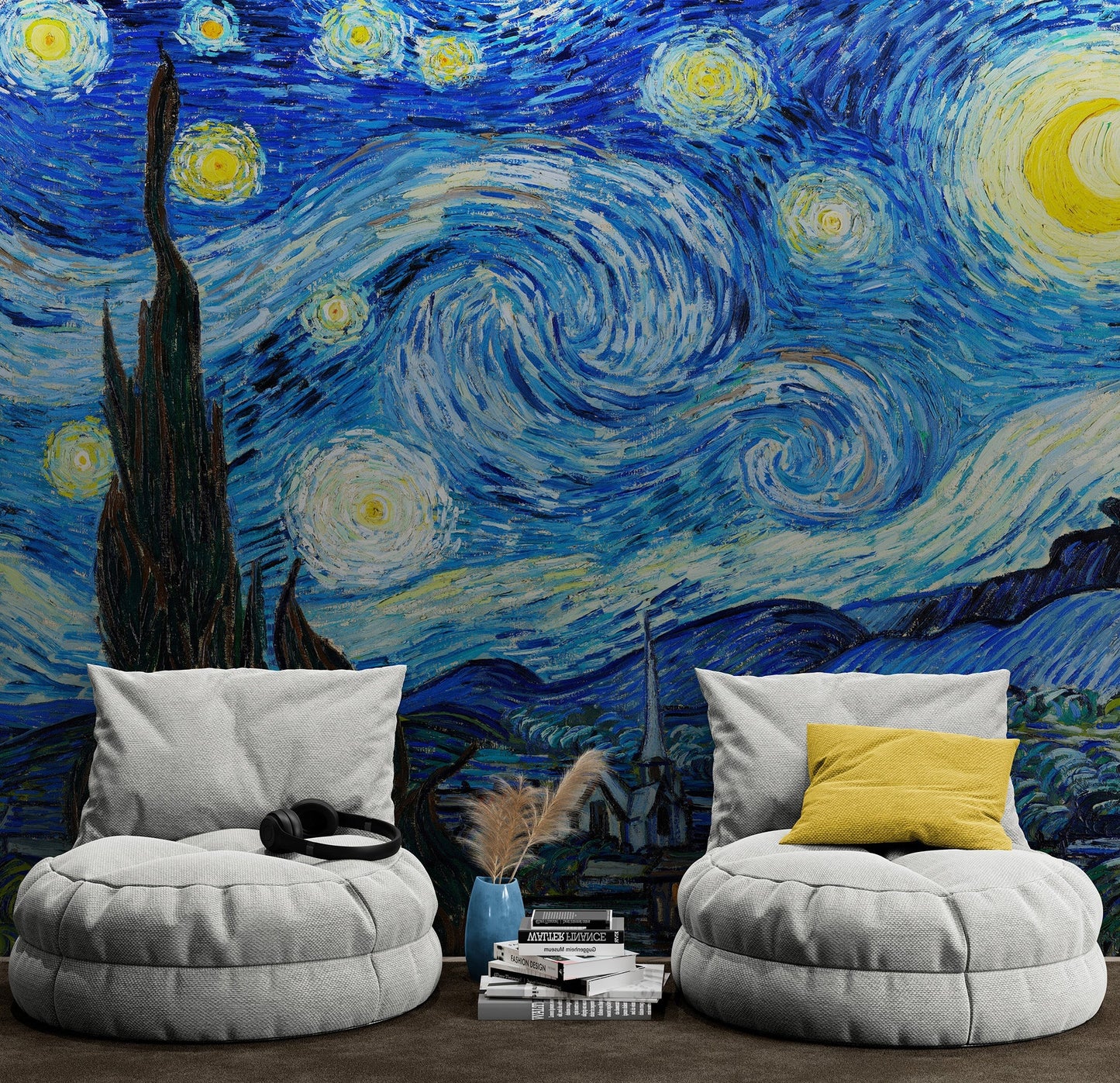 Vincent Van Gogh's The Starry Night Painting Wallpaper Mural.  #6742