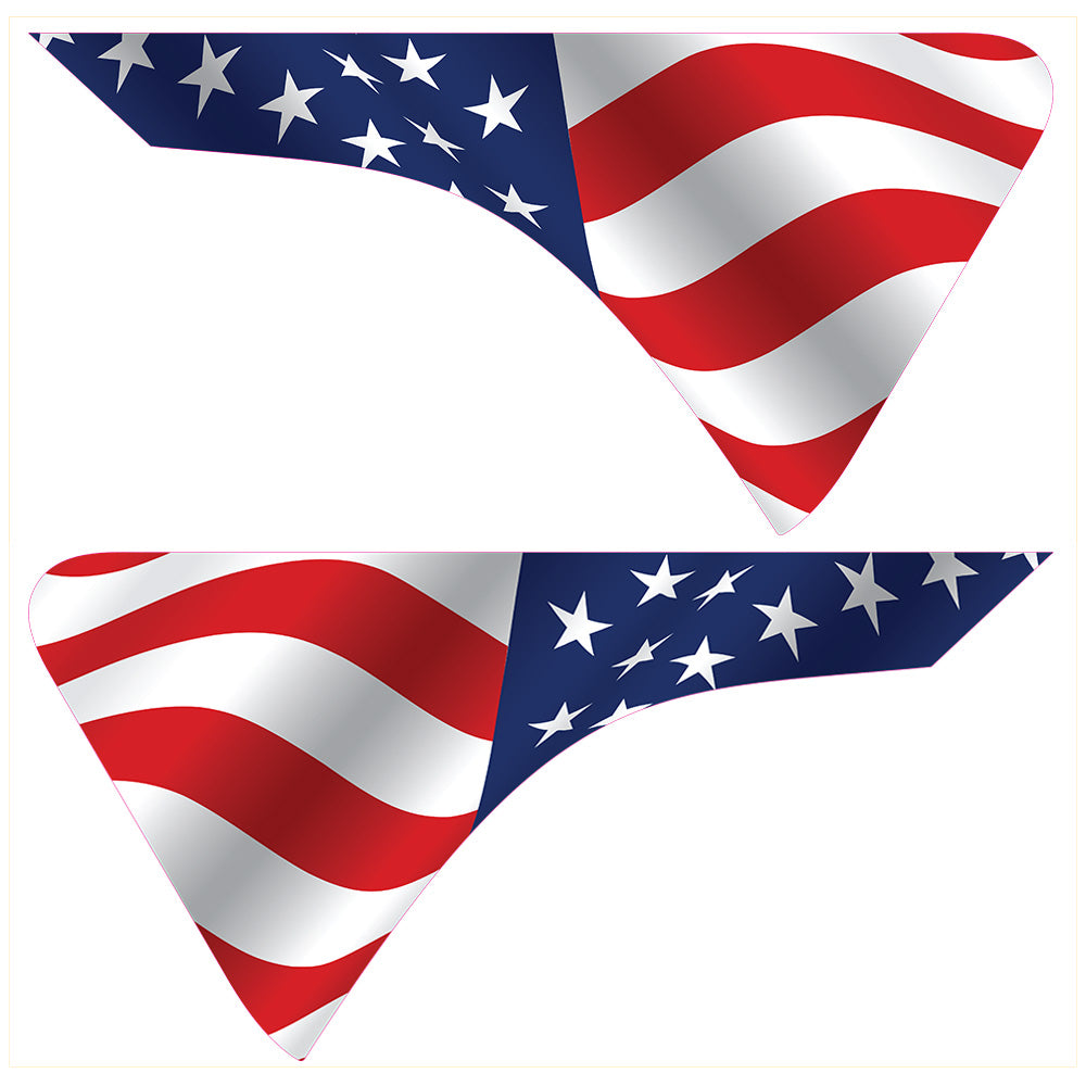 Wavy Old Glory 2pc Vinyl Fender Decal