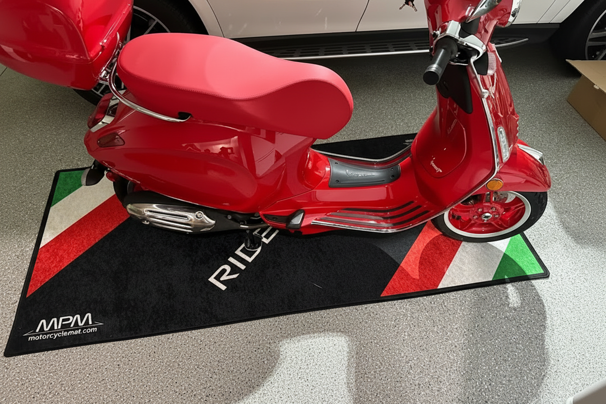 MPM Motorcycle Mat for Vespa Italian Flag- MM7216