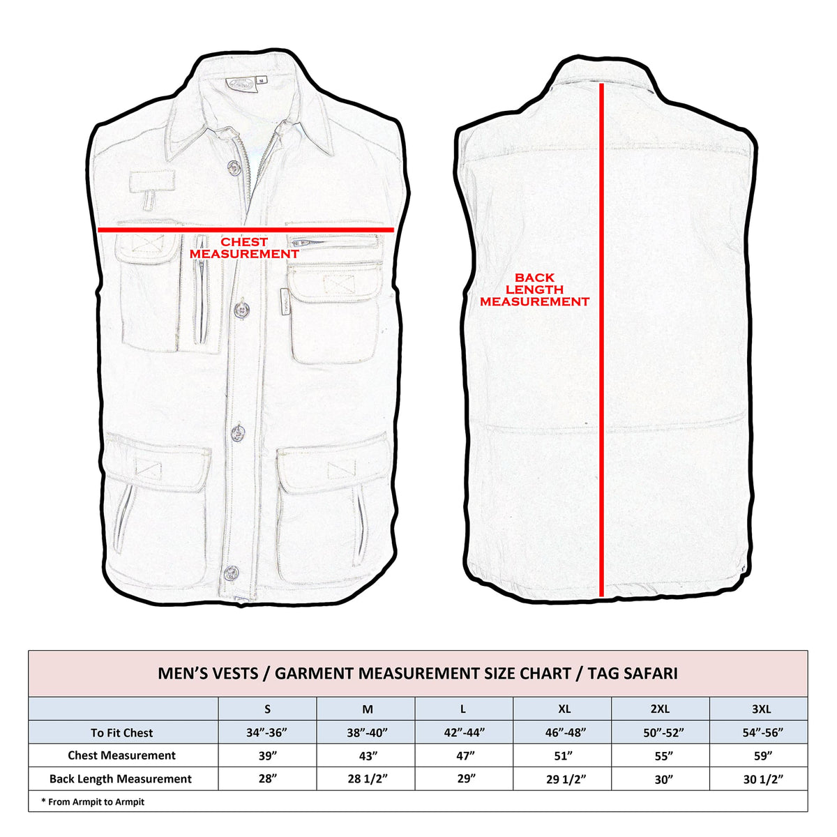 Clay Bird Shooting Safari Vest for Men - Khaki/Blaze