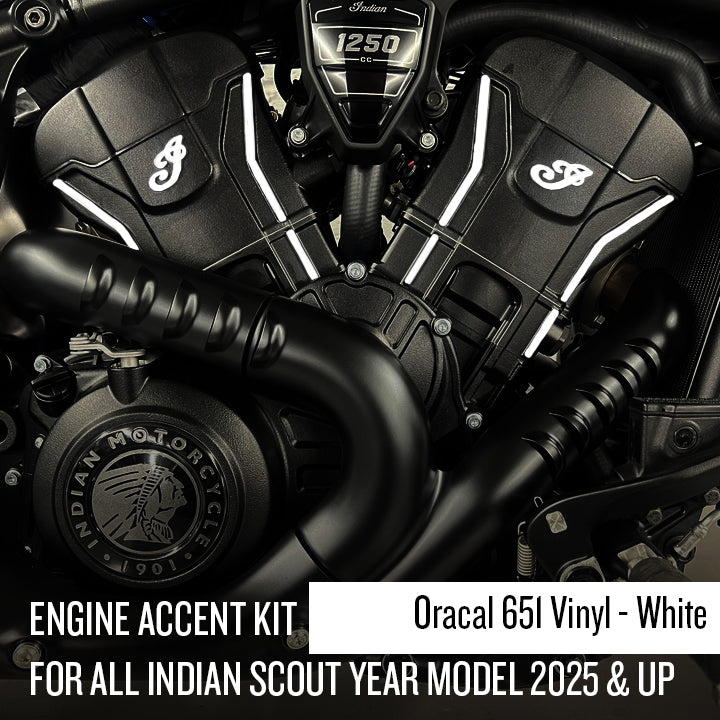 Oracal 651 Vinyl - Indian Scout Engine Accent Kit (2025 and up)- White