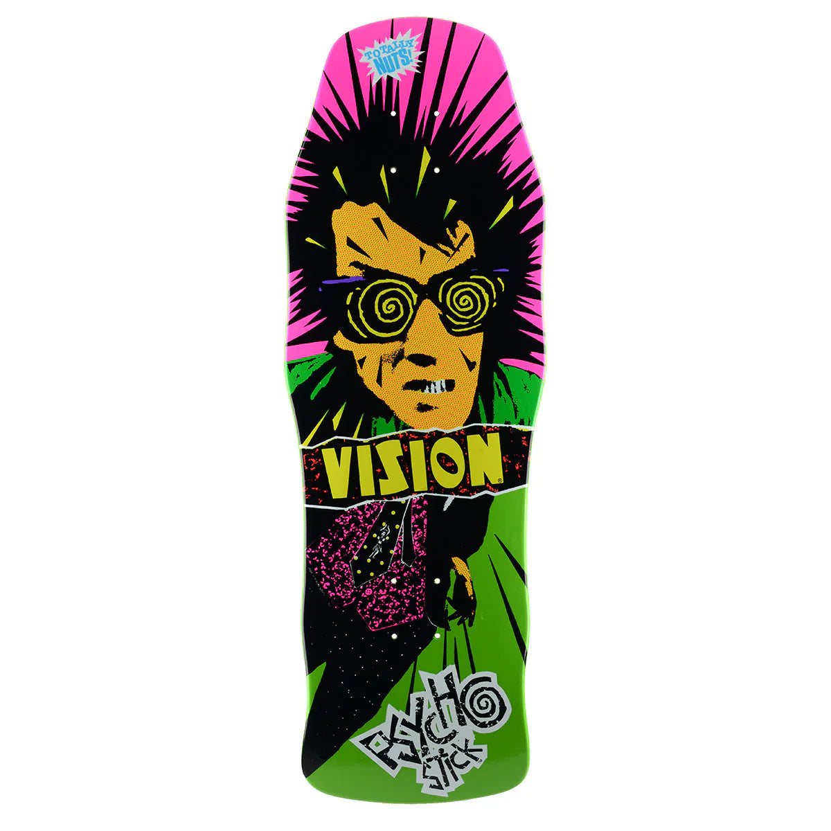 Vision Original Psycho Stick Skateboard Deck - 10″ Lime