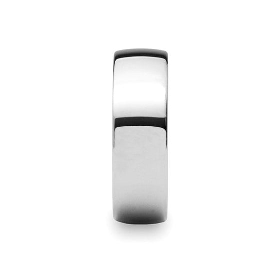VIVID Silver Polished Finish Domed Wedding Band - 4mm & 8mm