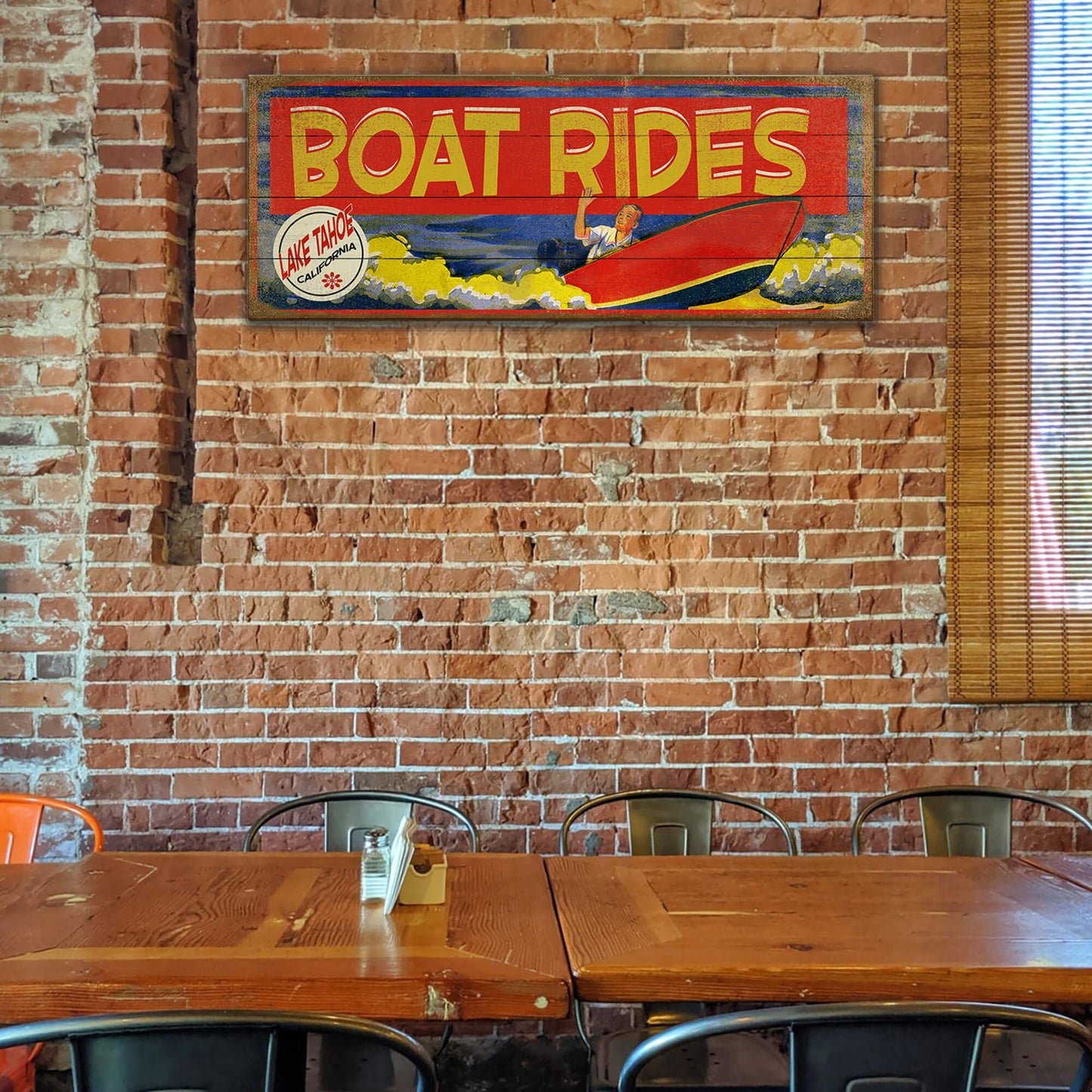 Retro Boat Rides - Wood & Metal Wall Art