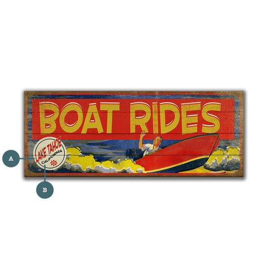 Retro Boat Rides - Wood & Metal Wall Art