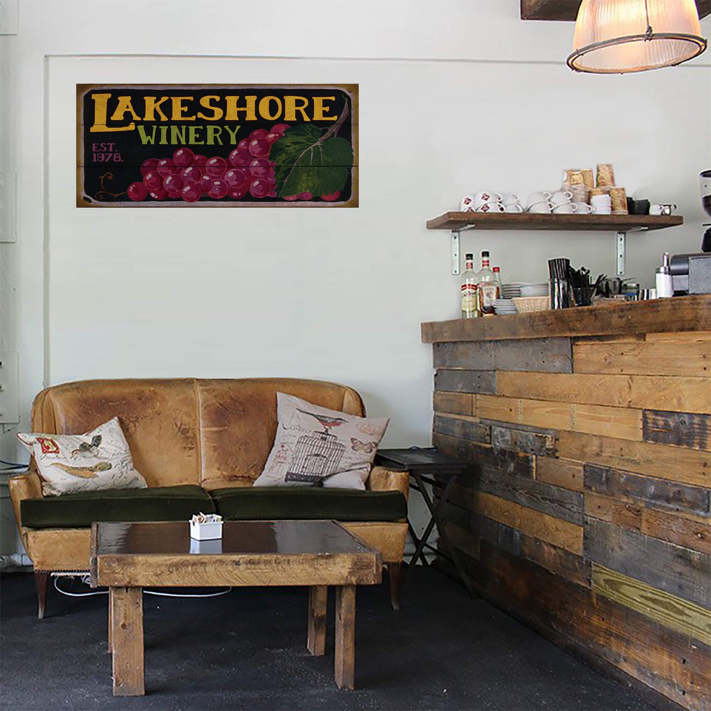 Lakeshore Winery - Wood & Metal Wall Art