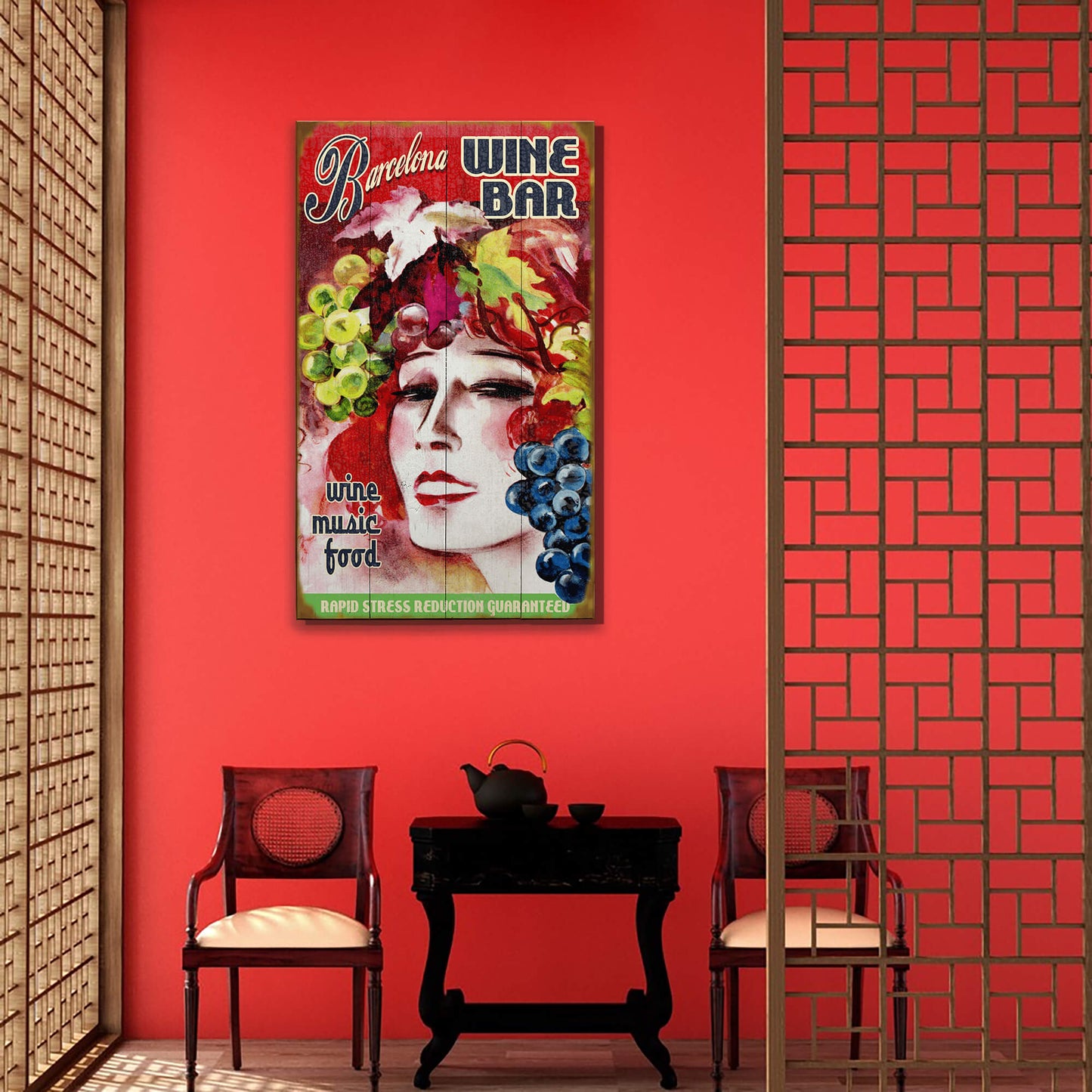 Barcelona Wine Bar - Wood & Metal Wall Art