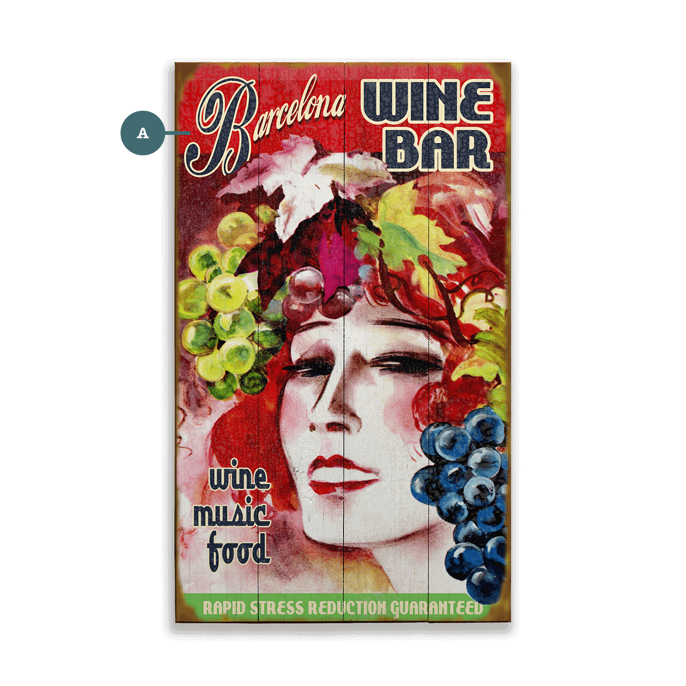 Barcelona Wine Bar - Wood & Metal Wall Art