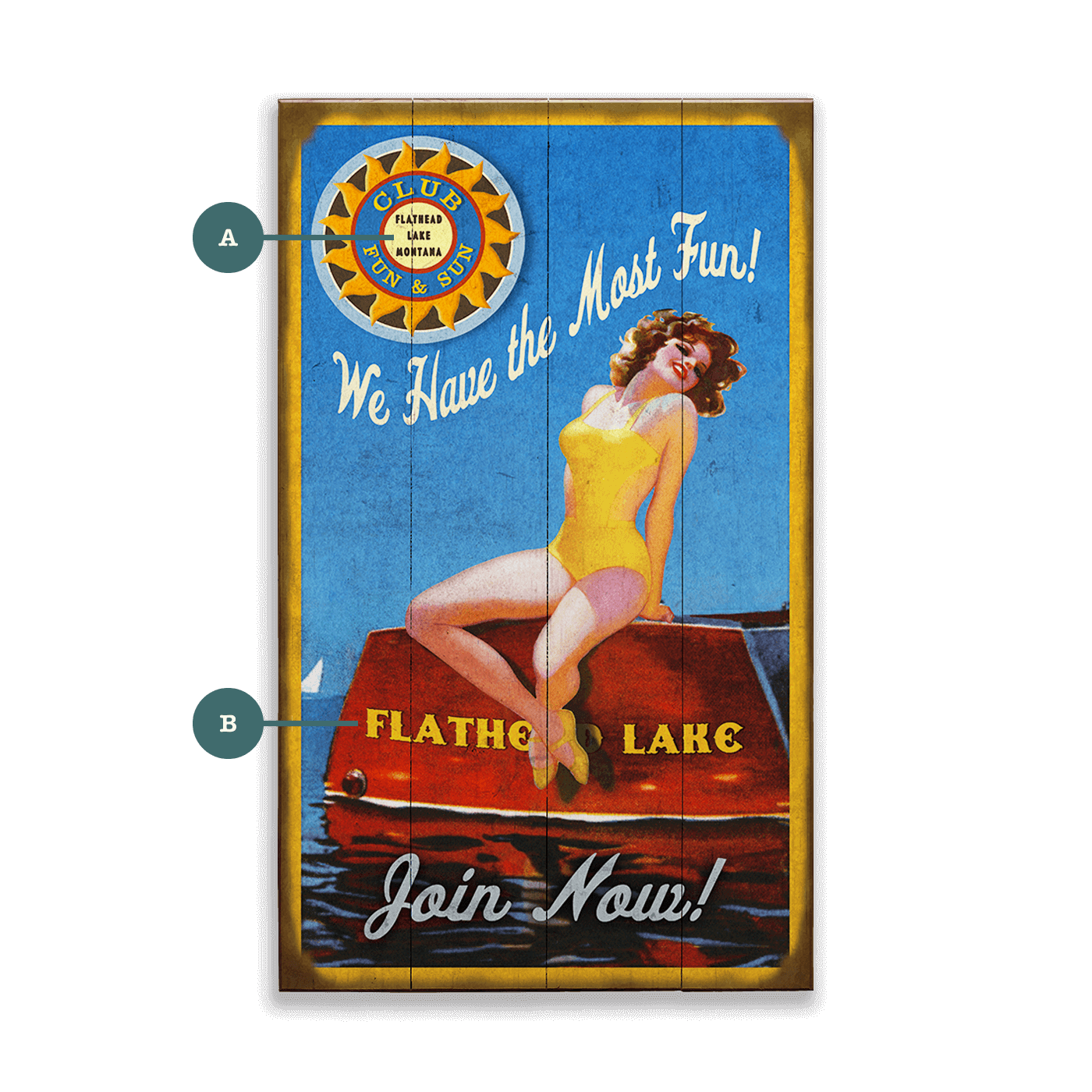 Club Fun & Sun - Wood & Metal Wall Art