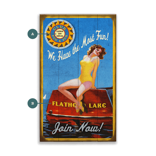 Club Fun & Sun - Wood & Metal Wall Art