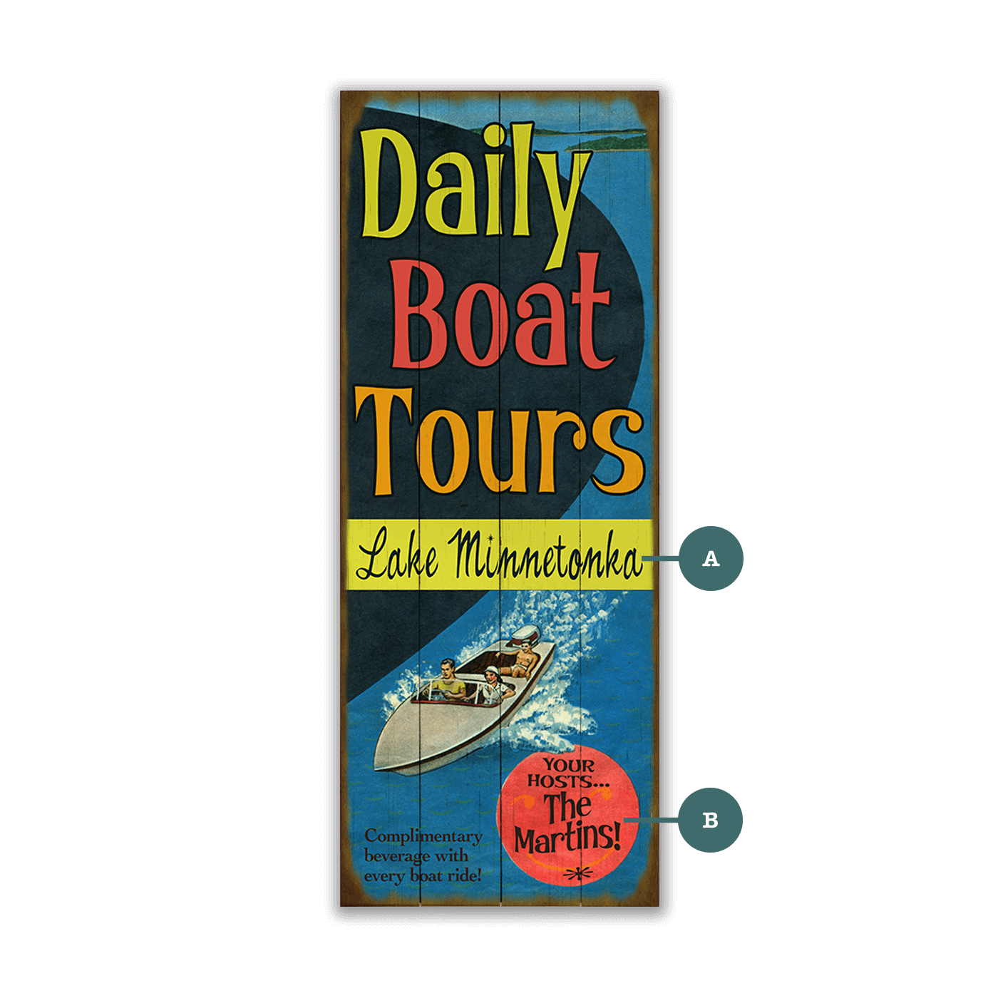 Daily Boat Tours - Wood & Metal Wall Art