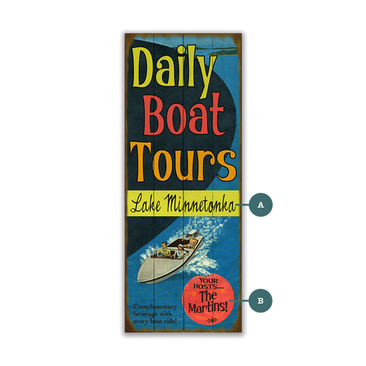 Daily Boat Tours - Wood & Metal Wall Art