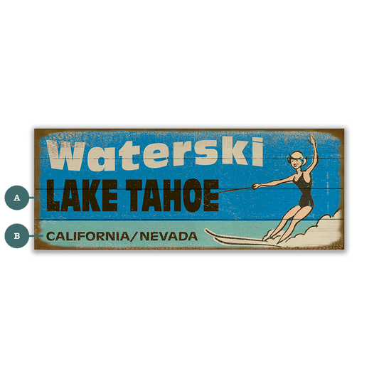 Waterski Wonderland - Wood & Metal Wall Art