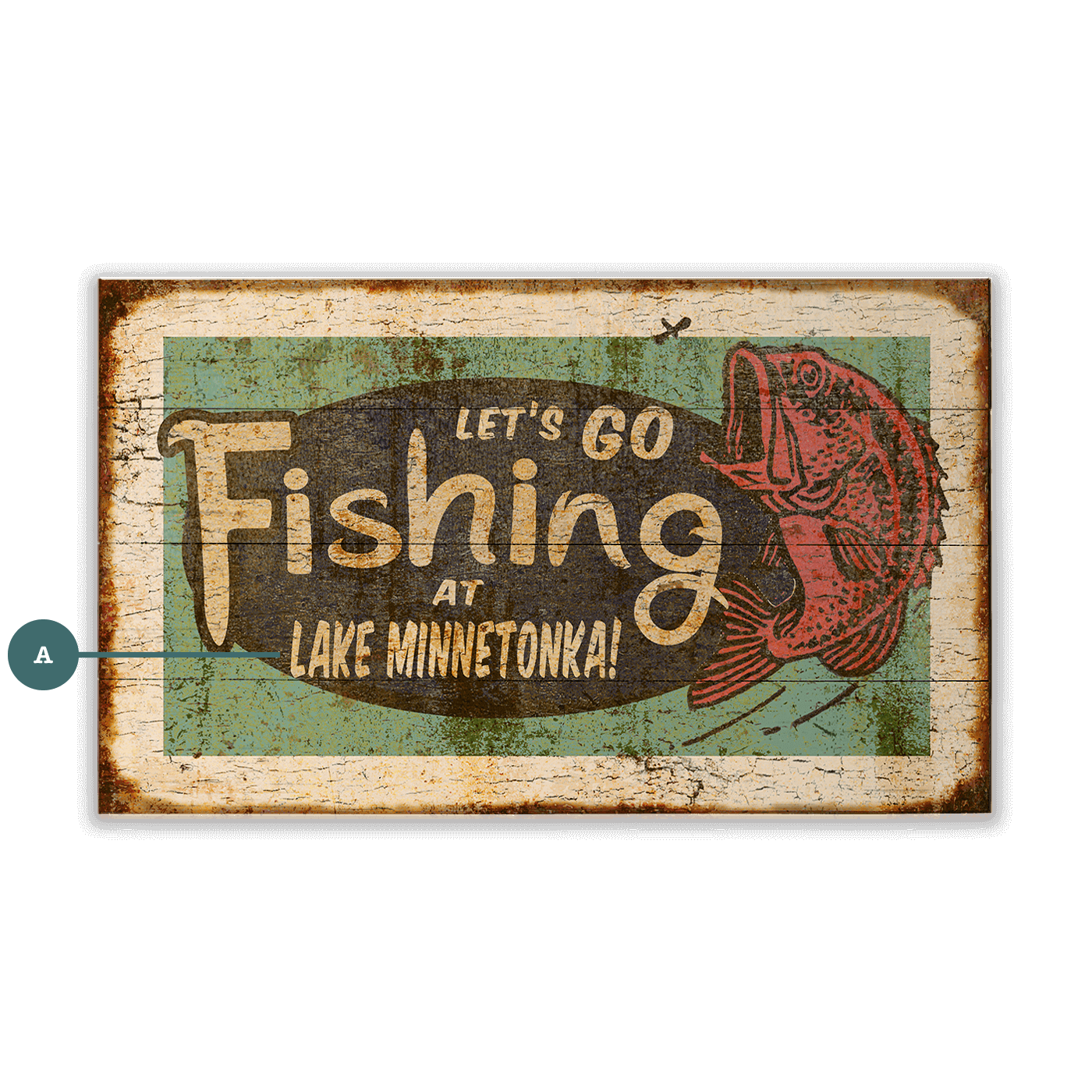 Let's Go Fishing - Wood & Metal Wall Art