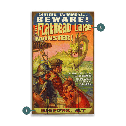 Lake Monster - Wood & Metal Wall Art