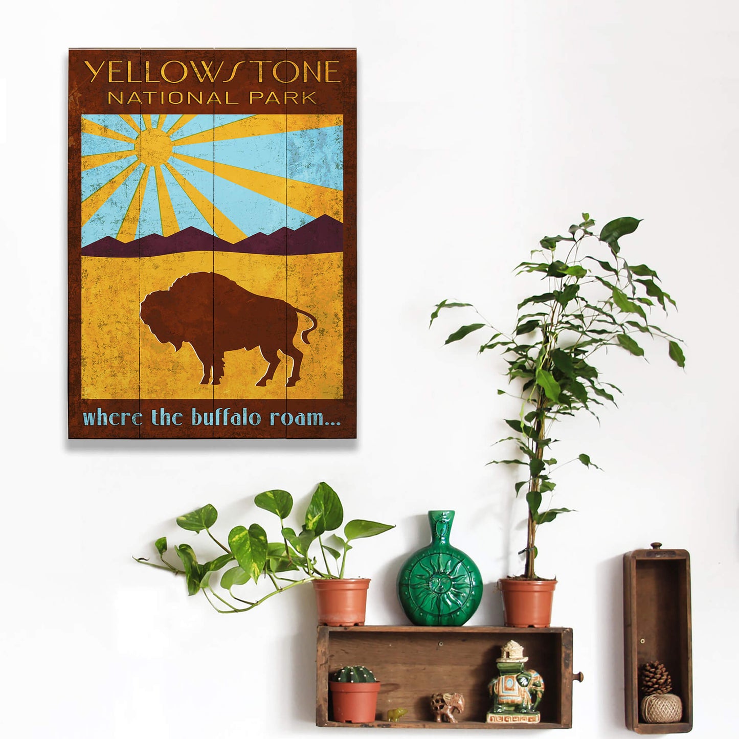 Where the Buffalo Roam - Wood & Metal Wall Art