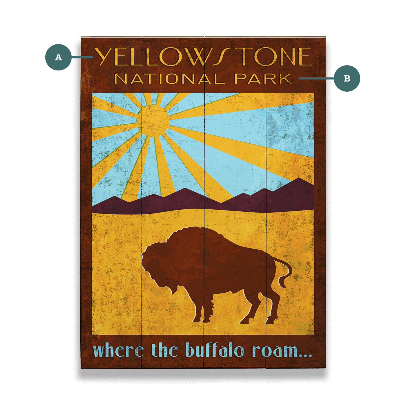 Where the Buffalo Roam - Wood & Metal Wall Art