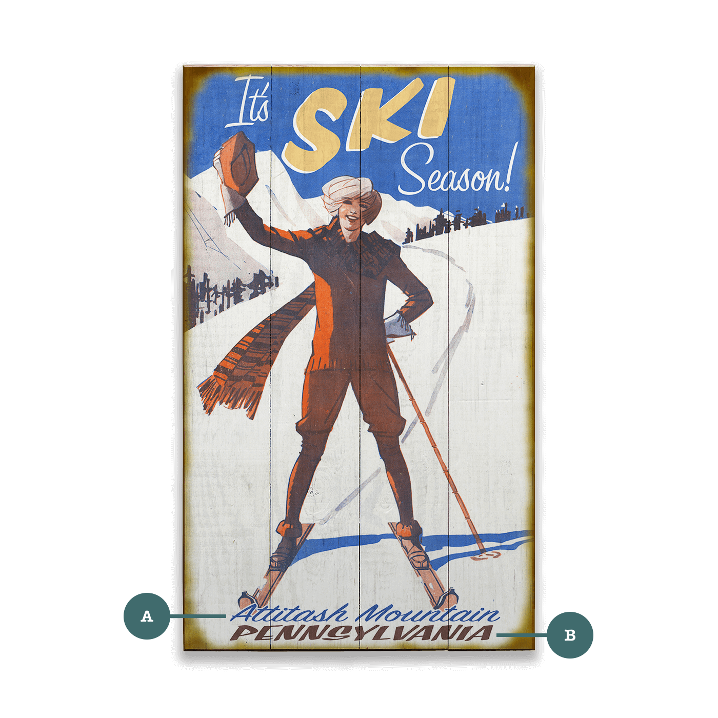 It's Ski Season - Wood & Metal Wall Art