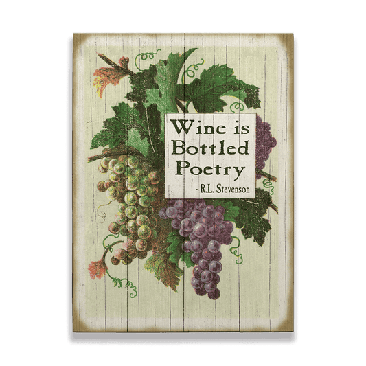 Wine is Bottled Poetry: Generic - Wood & Metal Wall Art