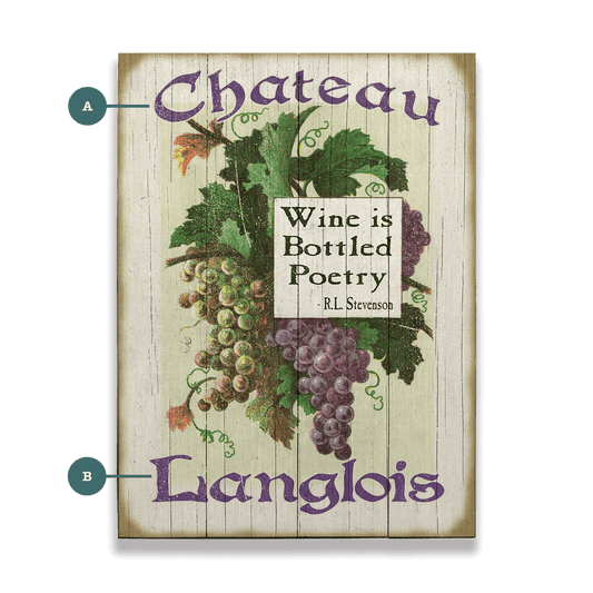 Wine is Bottled Poetry: Personalized - Wood & Metal Wall Art