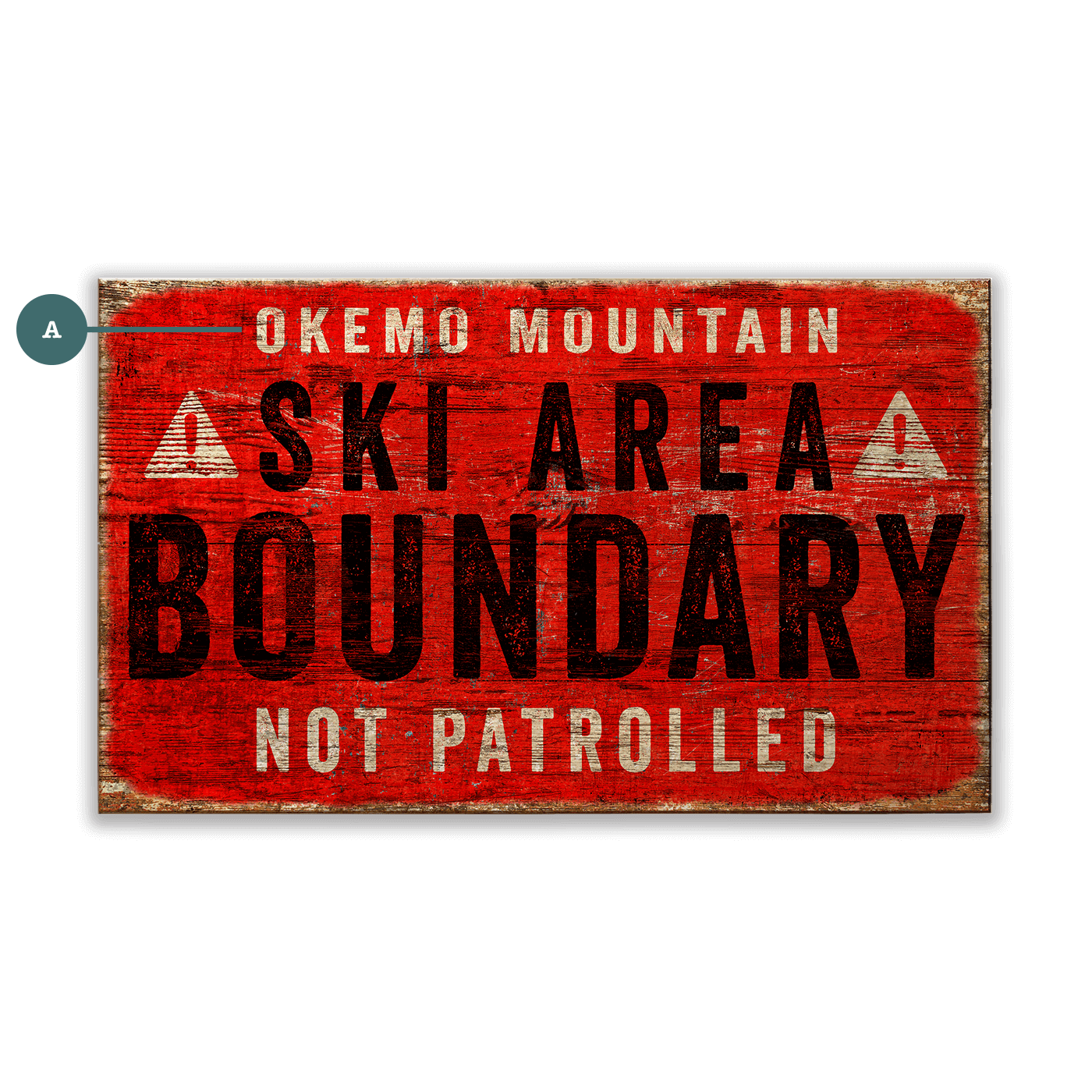 Ski Area Boundary: Personalized - Wood & Metal Wall Art