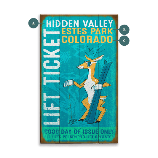 Hidden Valley Lift Ticket - Wood & Metal Wall Art