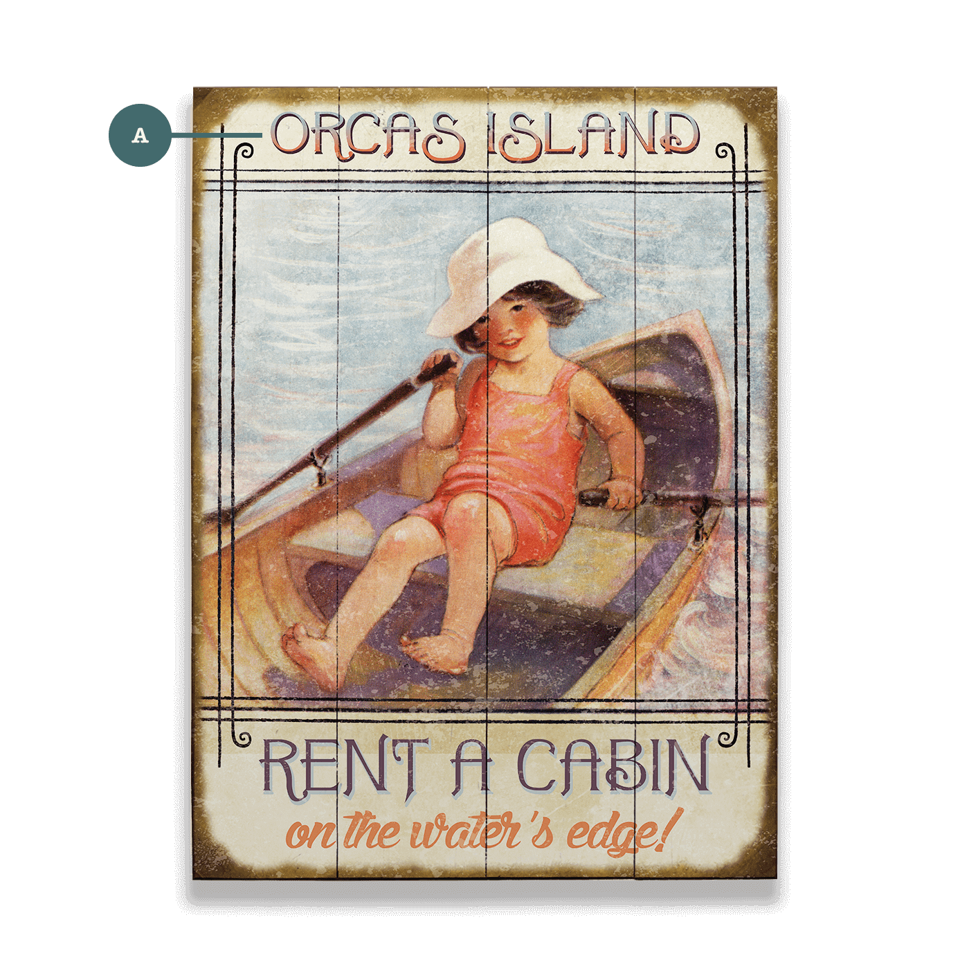 Rent a Cabin on the Water's Edge - Wood & Metal Wall Art