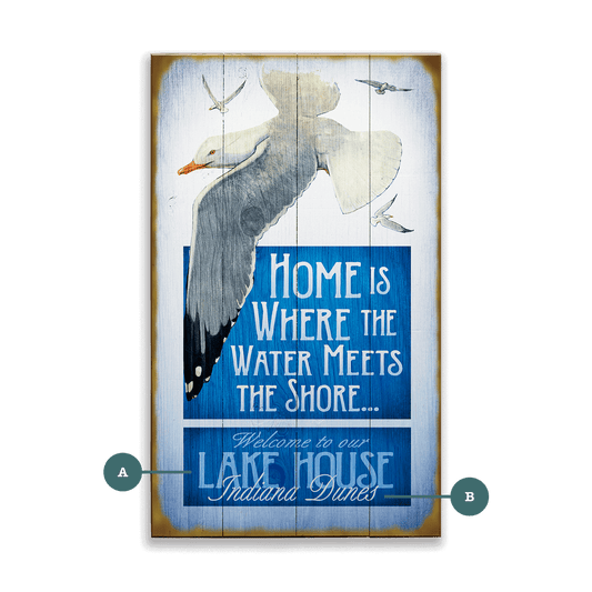 Home is Where the Water Meets the Shore - Wood & Metal Wall Art