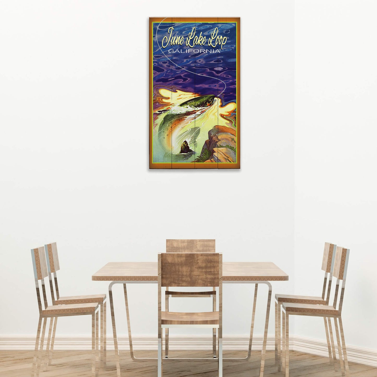 Fly Fishing at June Lake Loop - Wood & Metal Wall Art