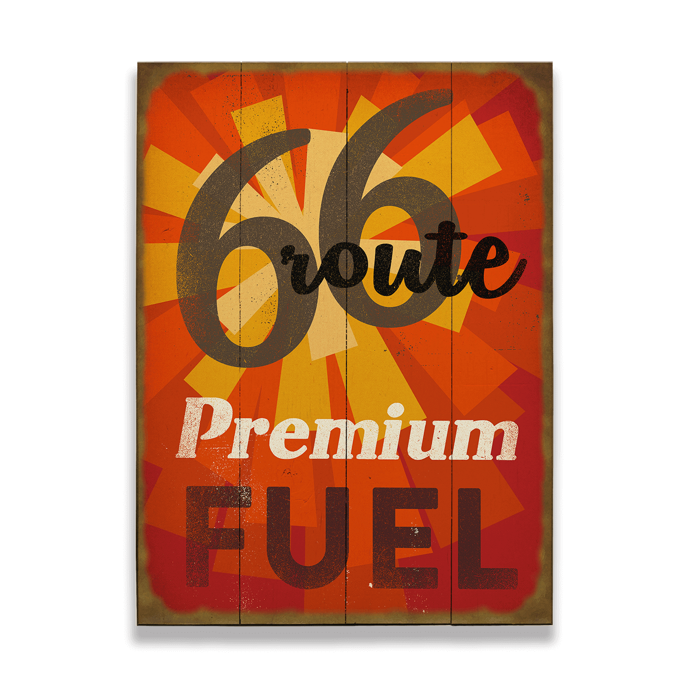 Premium Fuel on Route 66 - Wood & Metal Wall Art