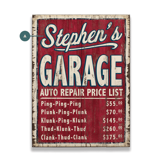 Auto Repair Garage Sign - Wood & Metal Wall Art