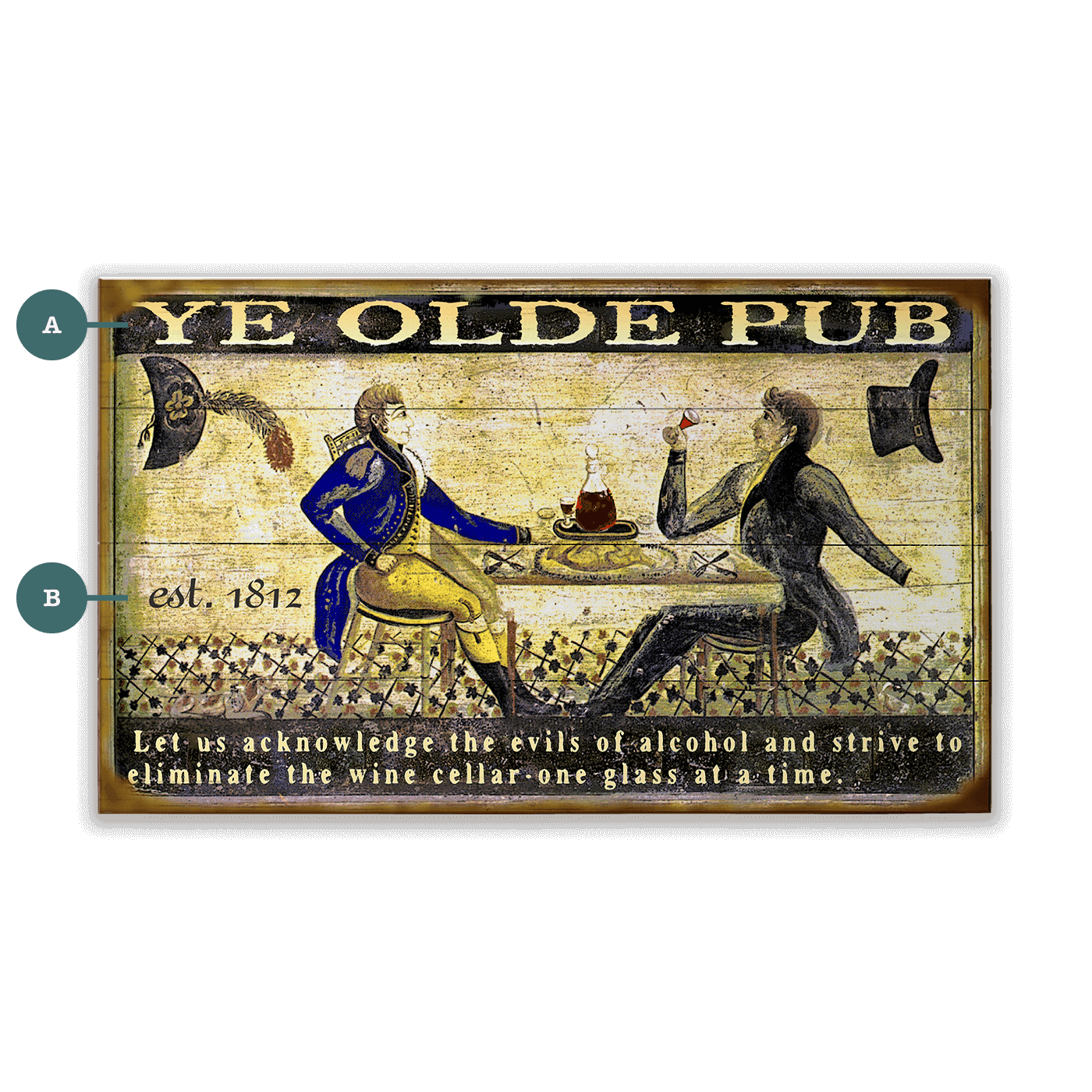 Ye Olde Pub - Wood & Metal Wall Art