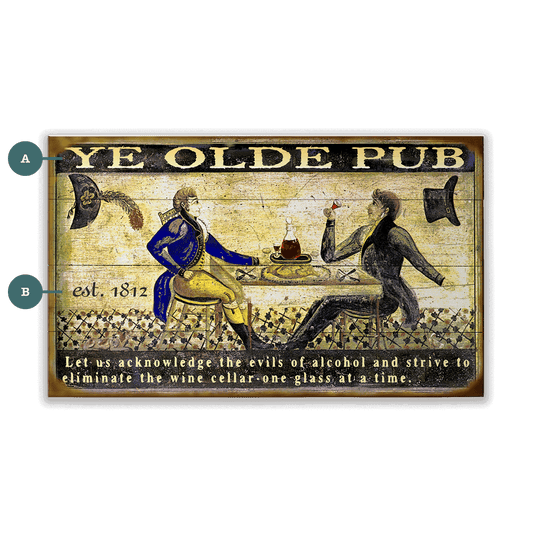 Ye Olde Pub - Wood & Metal Wall Art